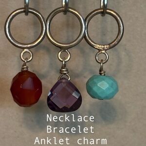 Silpada POP OF COLOR ~ Sterling Silver Sliding Charms ~ Full set 3 ~ S3530